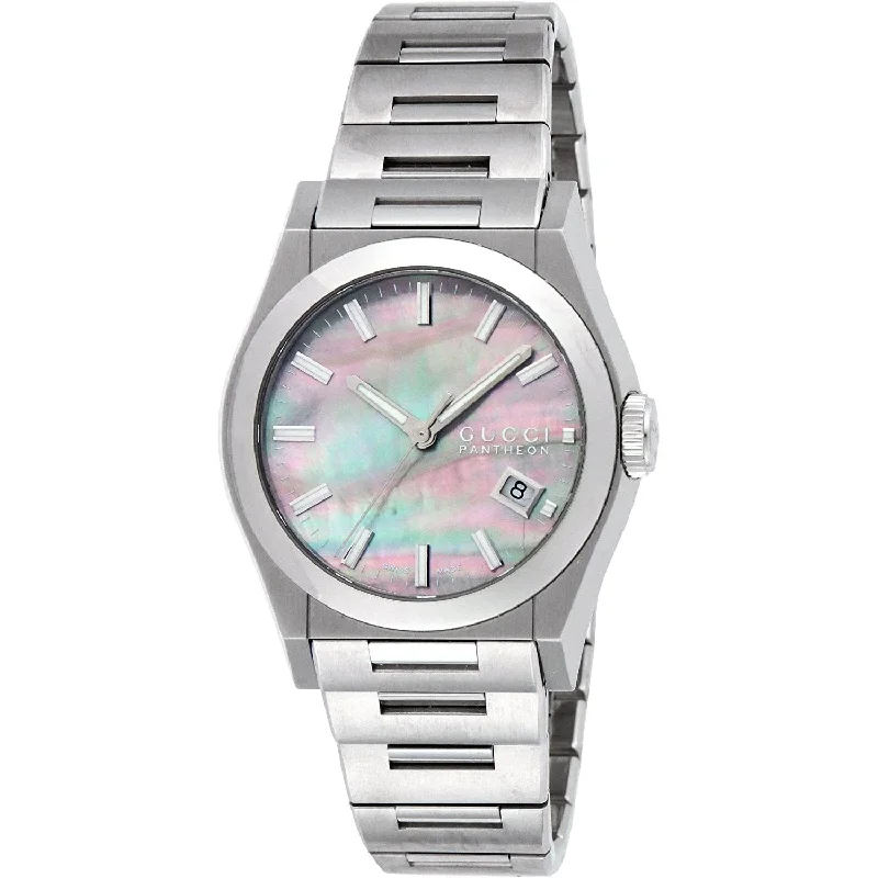 Pure square watches-Gucci Women's YA115401 115 Pantheon Stainless Steel Watch