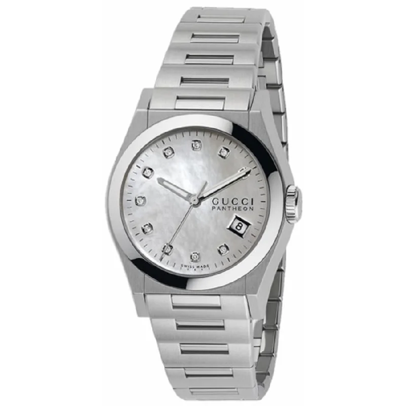 Neon color watches-Gucci Women's YA115403 115 Pantheon Stainless Steel Watch