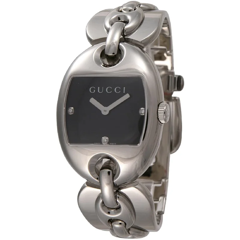 Fine analog watches-Gucci Women's YA121303 Marina Chain Stainless Steel Watch