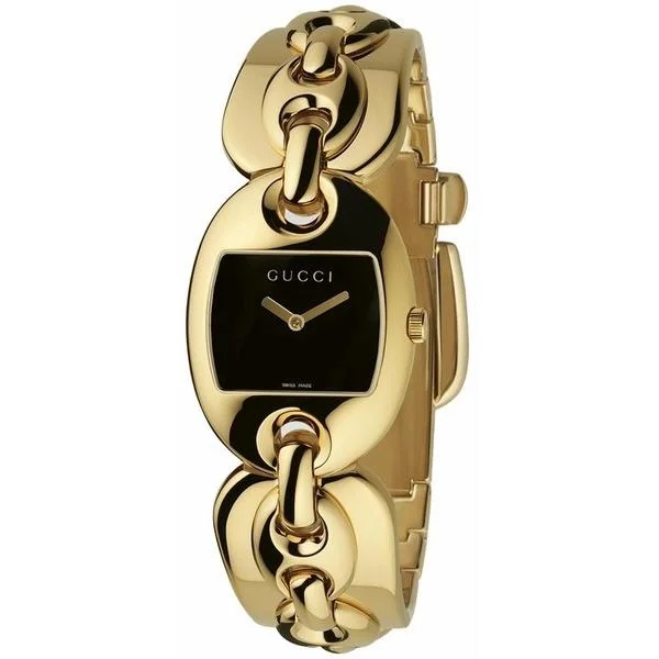 Pure square watches-Gucci Women's YA121307 Marina Chain Gold-Tone 18kt Gold Watch