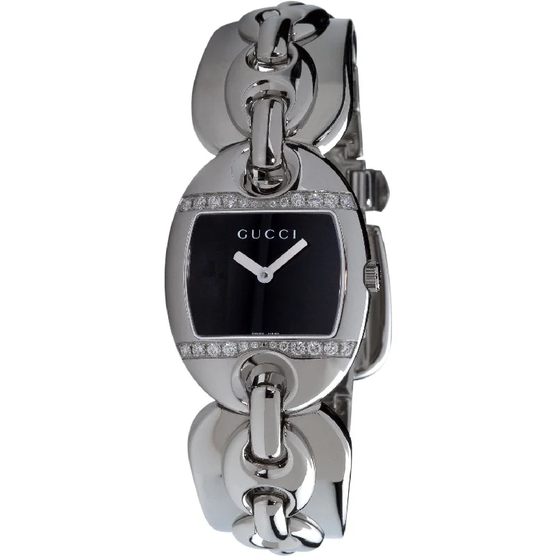 Retro wide watches-Gucci Women's YA121507 Marina Chain Stainless Steel Watch