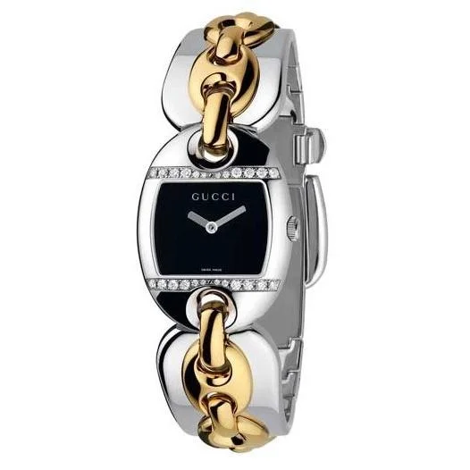 Gloss finish watches-Gucci Women's YA121510 Marina Chain Two-Tone 18kt Gold and Stainless Steel Watch