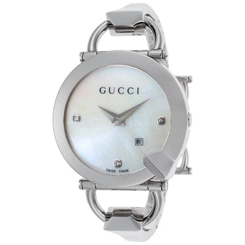 Fine slim watches-Gucci Women's YA122504 Chiodo Stainless Steel Watch