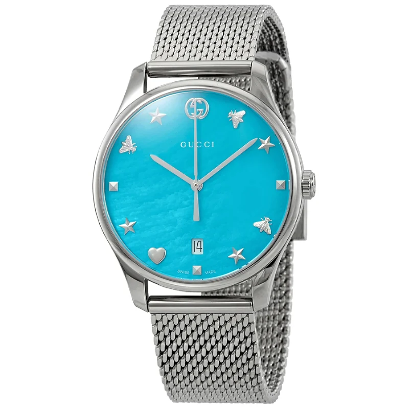 Thick strap watches-Gucci Women's YA1264039 G-Timeless Stainless Steel Watch