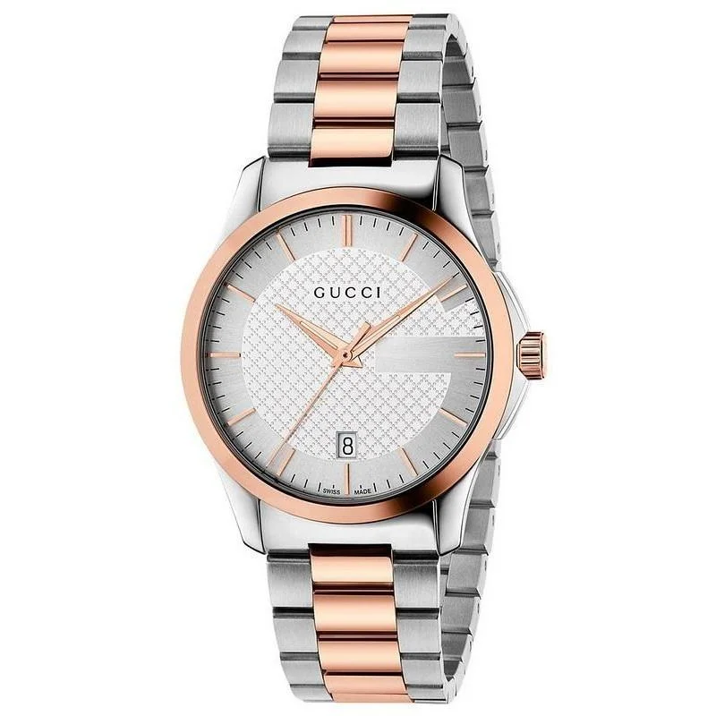 Pure square watches-Gucci Women's YA126473 G-Timeless Two-Tone Stainless Steel Watch