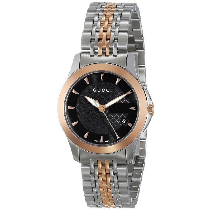 Morganite watches-Gucci Women's YA126512 G-Timless Two-Tone Stainless Steel Watch