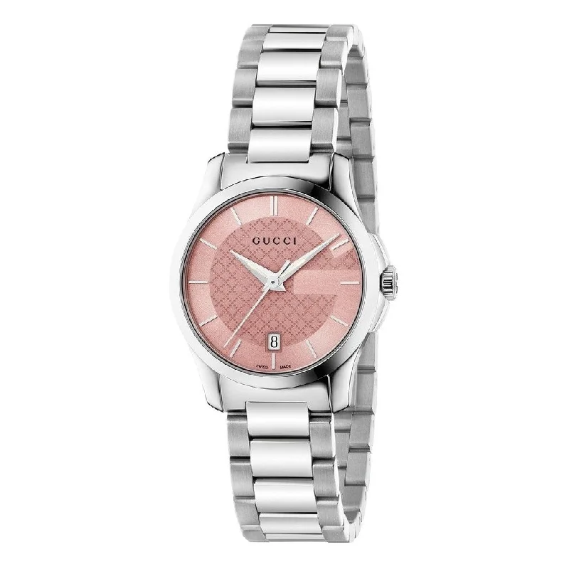 Fine slim watches-Gucci Women's YA126524 G-Timeless Stainless Steel Watch