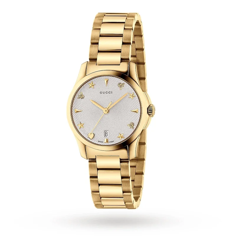 Wide sport watches-Gucci Women's YA126576 G-Timeless Gold-Tone Stainless Steel Watch