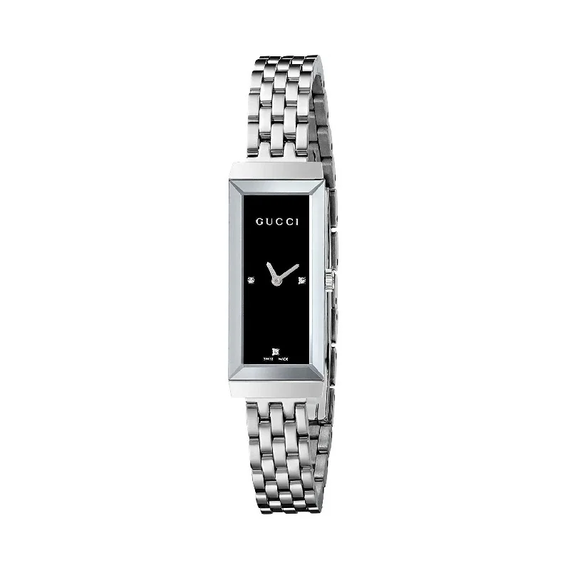 Fine strap watches-Gucci Women's YA127504 G-Frame Diamond Stainless Steel Watch