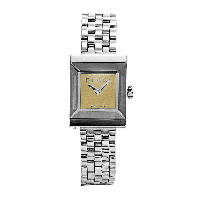 Elite strap watches-Gucci Women's YA128501 G-Frame Stainless Steel Watch