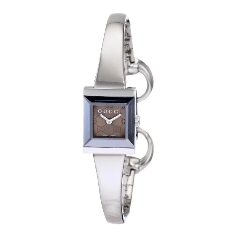 Gloss finish watches-Gucci Women's YA128510 G-Frame Stainless Steel Watch