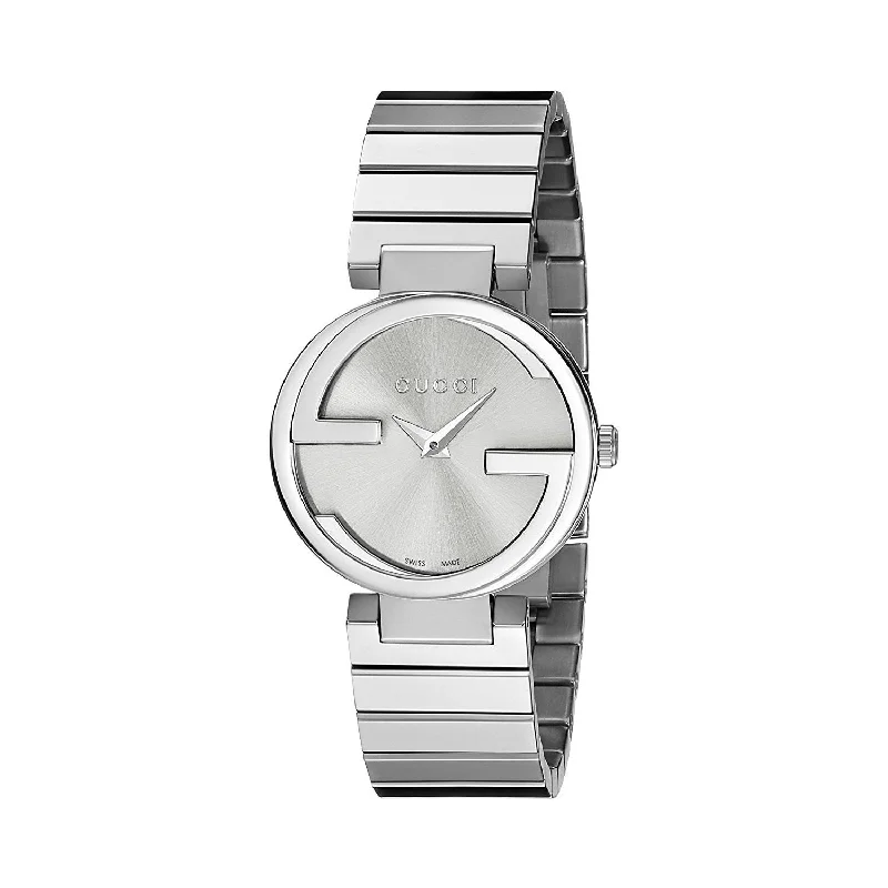 Pure round watches-Gucci Women's YA133503 Interlocking Stainless Steel Watch