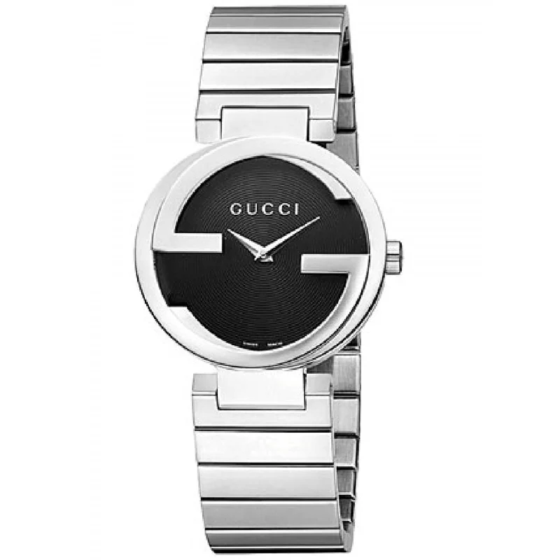 Gloss black watches-Gucci Women's YA133511 Interlocking-G Music Fund Stainless Steel Watch