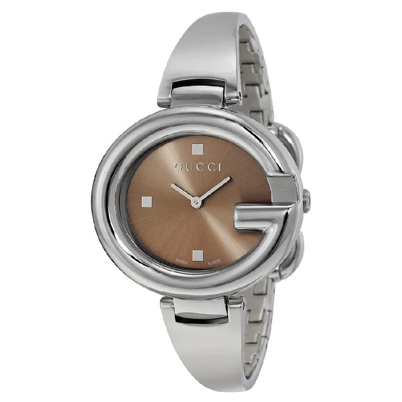 Fine mesh watches-Gucci Women's YA134302 Guccissima Stainless Steel Watch