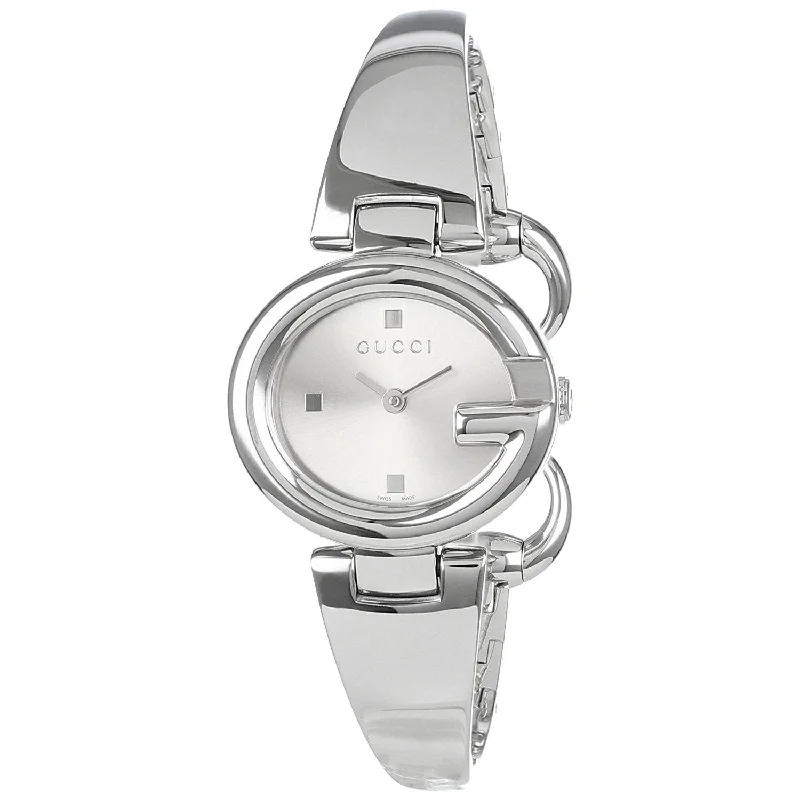 Thin canvas watches-Gucci Women's YA134502 Guccissima Stainless Steel Watch