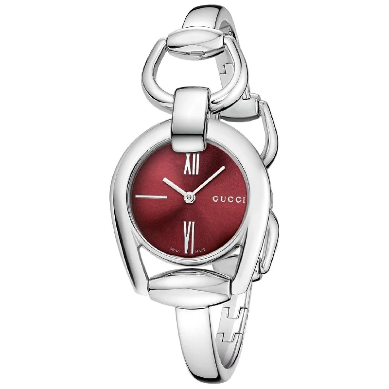 Rover leather watches-Gucci Women's YA139502 Horsebit Stainless Steel Watch