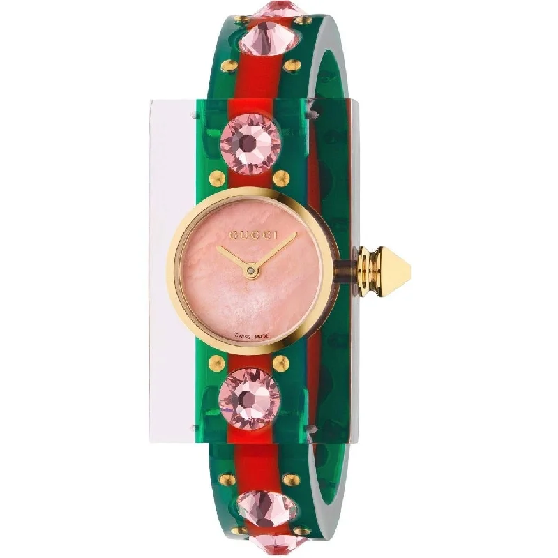 Bold square watches-Gucci Women's YA143525 Vintage Web  Two-Tone Translucent Resin Watch