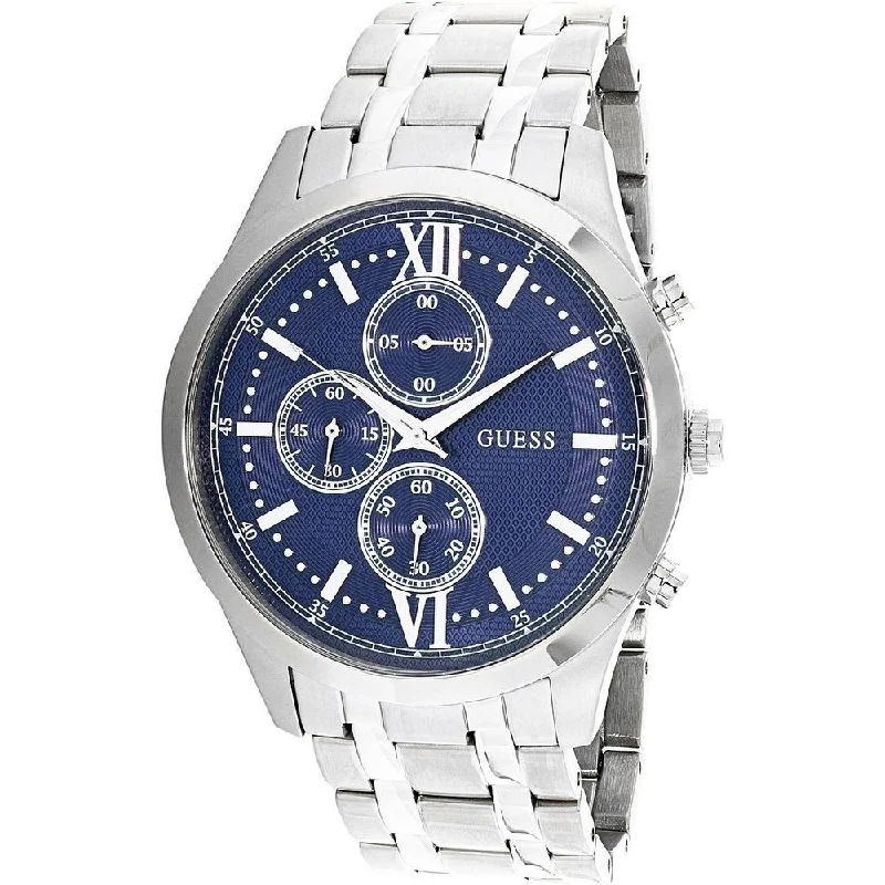 Sporty bold watches-Guess Men's U0875G1 Hudson Chronograph Stainless Steel Watch