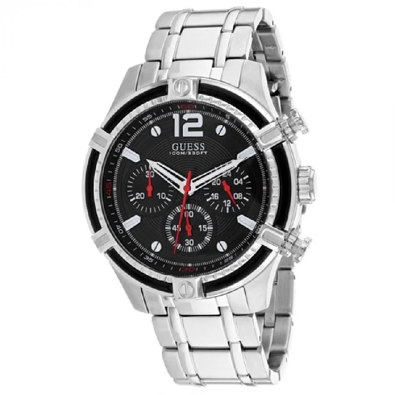 Diamond strap watches-Guess Men's U0968G1 Circuit Chronograph Stainless Steel Watch