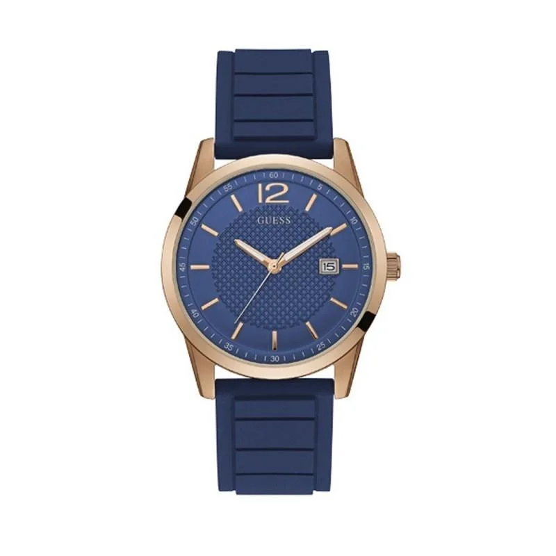 Fine quartz watches-Guess Men's U0991G4 Perry Blue Silicone Watch