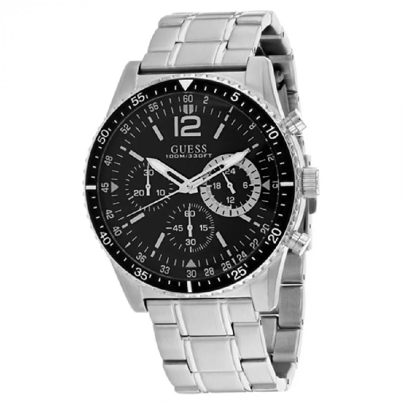 Water sport watches-Guess Men's U1106G1 Launch Chronograph Stainless Steel Watch