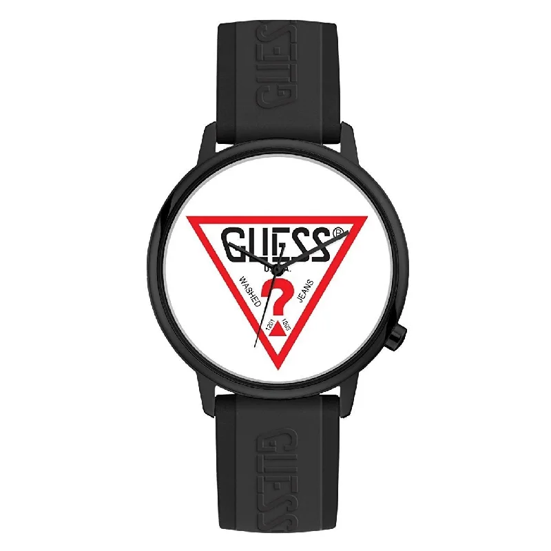 Old style watches-Guess Men's V1003M1 Classic Black Silicone Watch