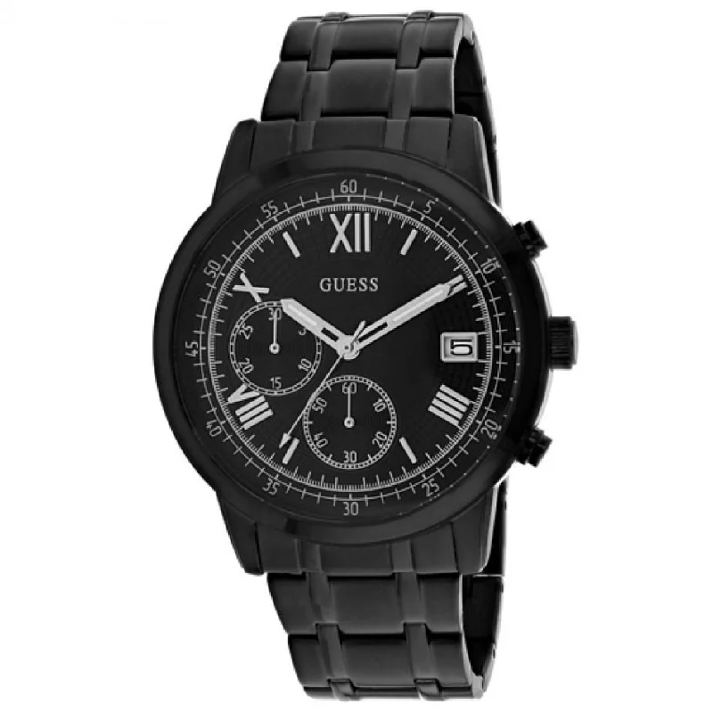 Pure square watches-Guess Men's W1001G3 Summit Chronograph Black Stainless Steel Watch