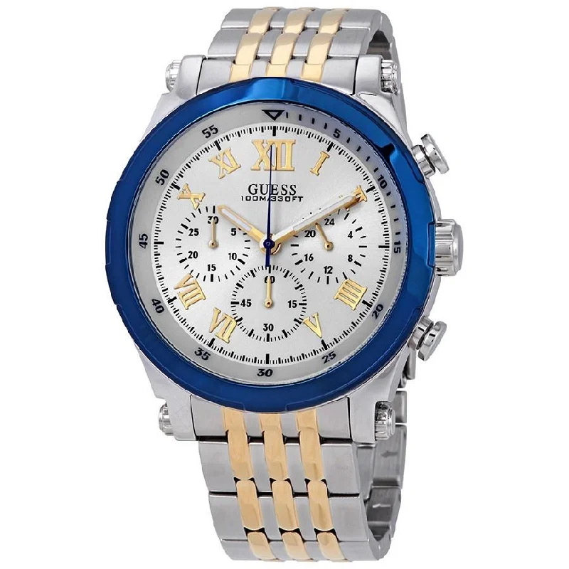 Bold square watches-Guess Men's W1104G1 Anchor Chronograph Two-Tone Stainless Steel Watch