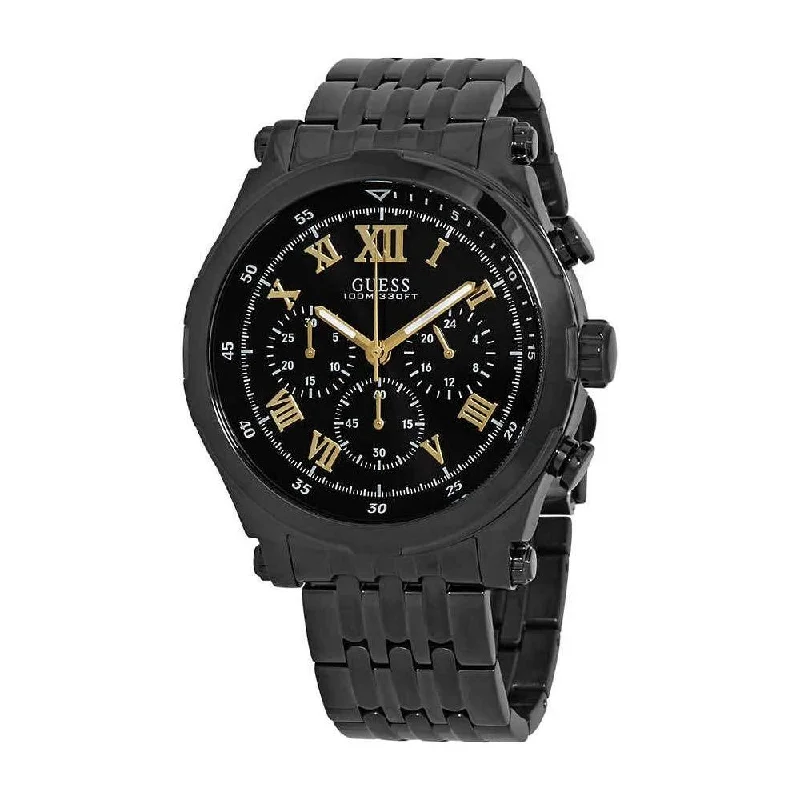 Morganite watches-Guess Men's W1104G2 Classic Chronograph Black Stainless Steel Watch