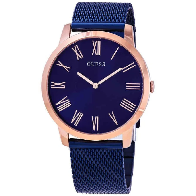 Elite sleek watches-Guess Men's W1263G4 Richmond Blue Stainless Steel Watch