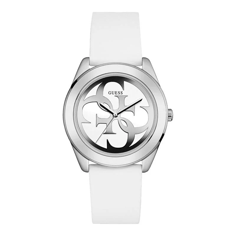 Pure gold watches-Guess Women's U0911L1 Casual White Silicone Watch