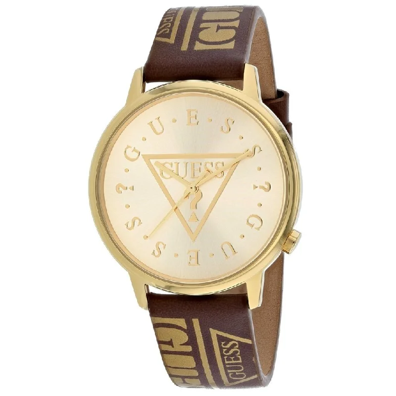 Wave band watches-Guess Women's V1008M2 Originals Brown Leather Watch