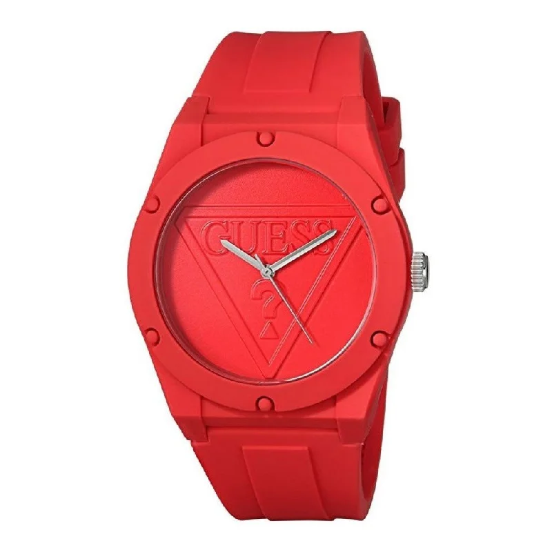 Vivid bezel watches-Guess Women's W0979L3 Retro Pop Red Silicone Watch