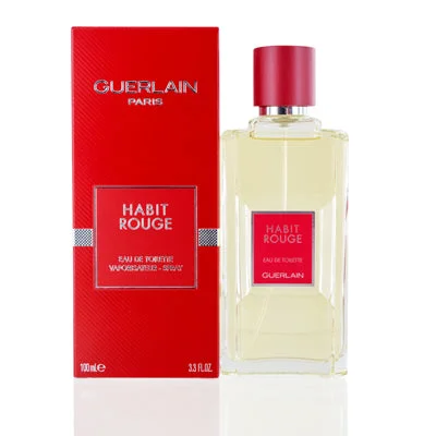 Shiny gold watches-Habit Rouge Guerlain Edt Spray 3.3 Oz For Men 07928M