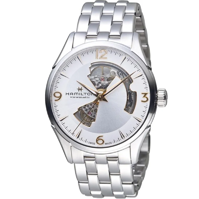 Petal bezel watches-Hamilton Men's H32705151 Jazzmaster Open Heart Automatic Stainless Steel Watch