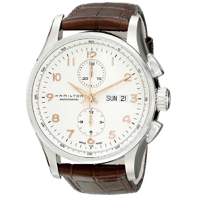 Pure gold watches-Hamilton Men's H32766513 Jazzmaster Maestro Chronograph Automatic Brown Leather Watch