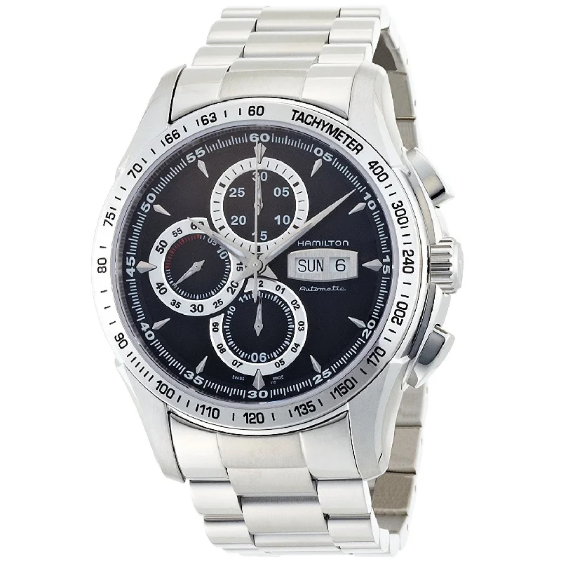 Eco leather watches-Hamilton Men's H32816131 Lord Chronograph Automatic Stainless Steel Watch