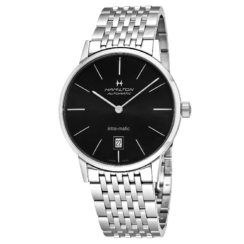 Bright face watches-Hamilton Men's H38455131 Intra-Matic Automatic Stainless Steel Watch