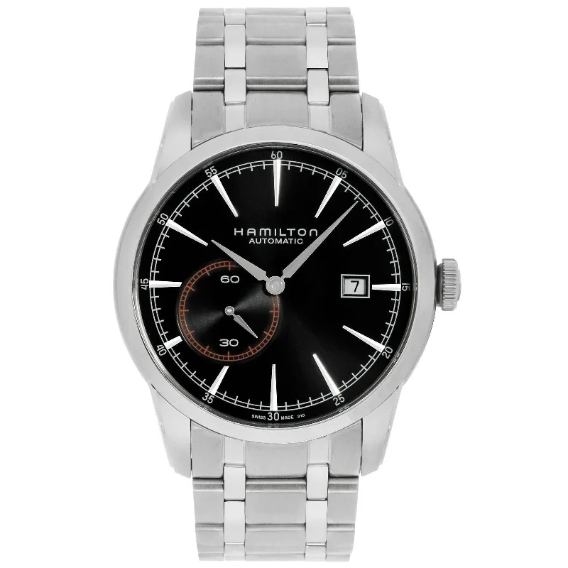 Wide strap watches-Hamilton Men's H40515131 Railroad Stainless Steel Watch