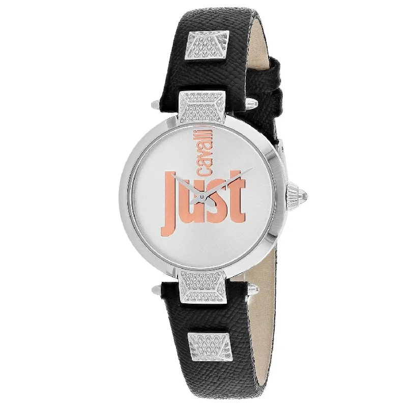 Art face watches-Just Cavalli Women's JC1L076L0015 Just Mio Black Leather Watch