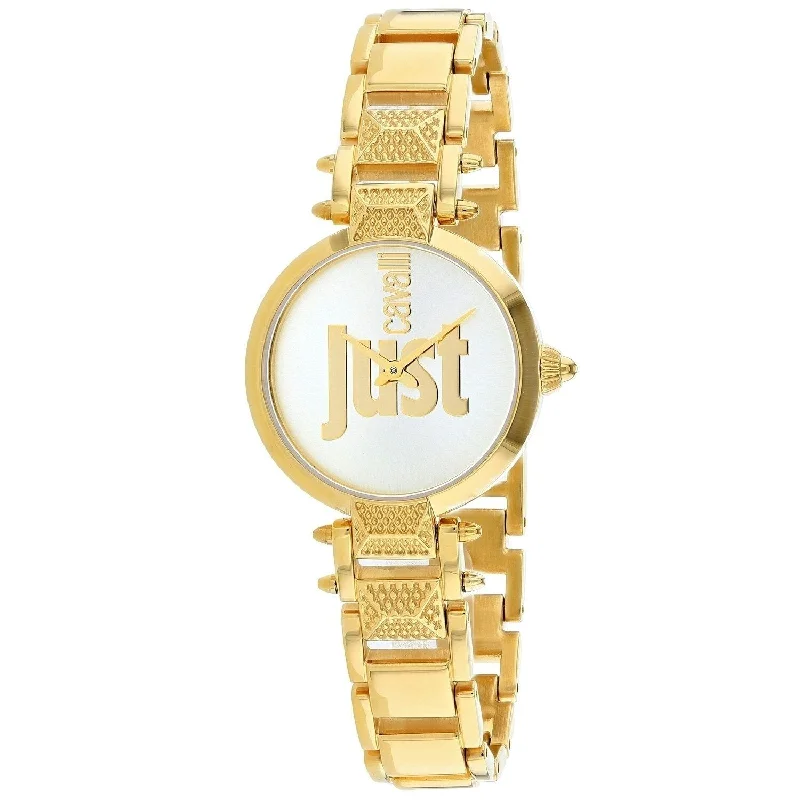 Crystal rim watches-Just Cavalli Women's JC1L076M0095 Just Mio Gold-Tone Stainless Steel Watch