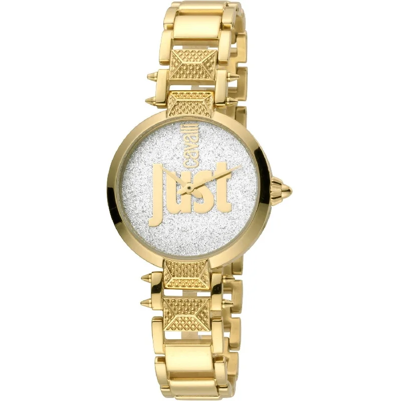 Crafted strap watches-Just Cavalli Women's JC1L076M0135 Just Mio Gold-Tone Stainless Steel Watch