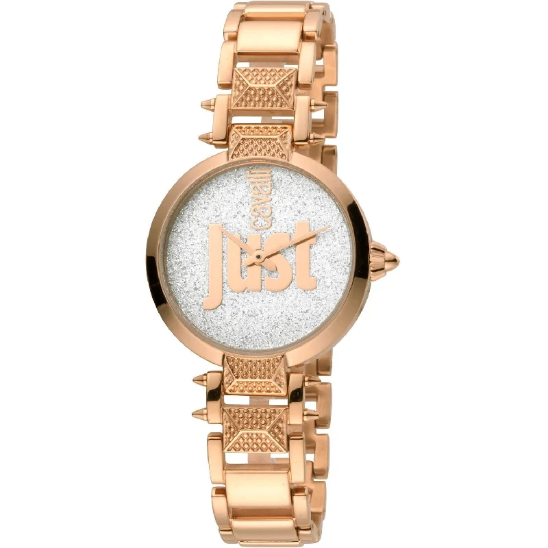 Mesh link watches-Just Cavalli Women's JC1L076M0145 Just Mio Rose Gold-Tone Stainless Steel Watch