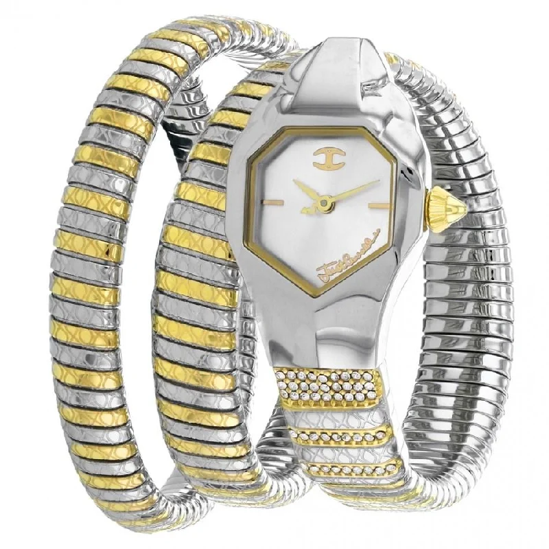 Sporty bold watches-Just Cavalli Women's JC1L112M0045 Glam Snake Two-Tone Stainless Steel Watch