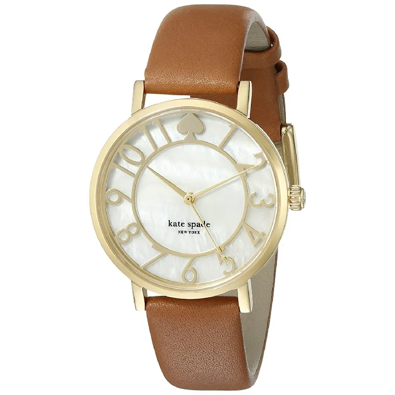 Maple wood watches-Kate Spade Women's 1YRU0783 Metro Brown Leather Watch