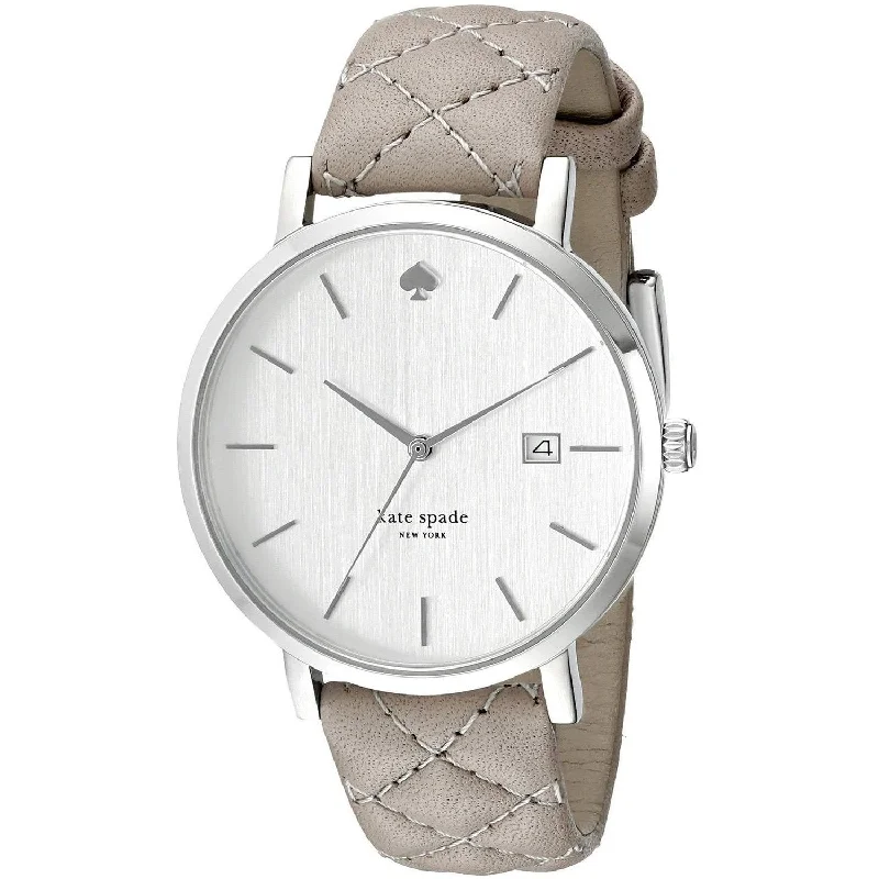 Fine mesh watches-Kate Spade Women's 1YRU0846 Grand Metro Grey Leather Watch