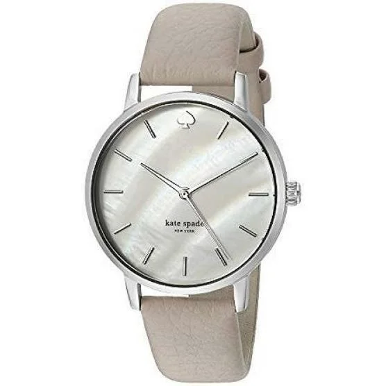 Satin gold watches-Kate Spade Women's KSW1141 Metro Grey Leather Watch