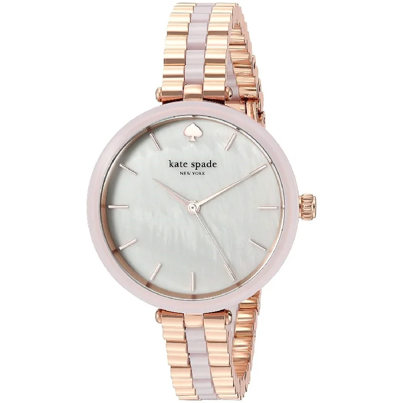 Solar band watches-Kate Spade Women's KSW1263 Holland Two-Tone Stainless steel and Acetate Watch