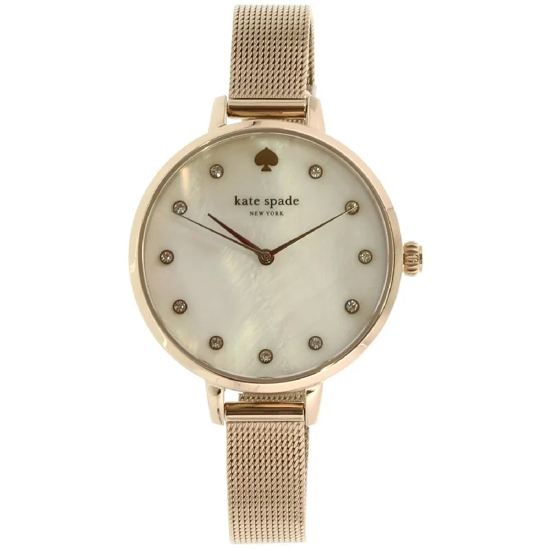 Steel link watches-Kate Spade Women's KSW1492 Metro Rose Gold-Tone Stainless Steel Watch