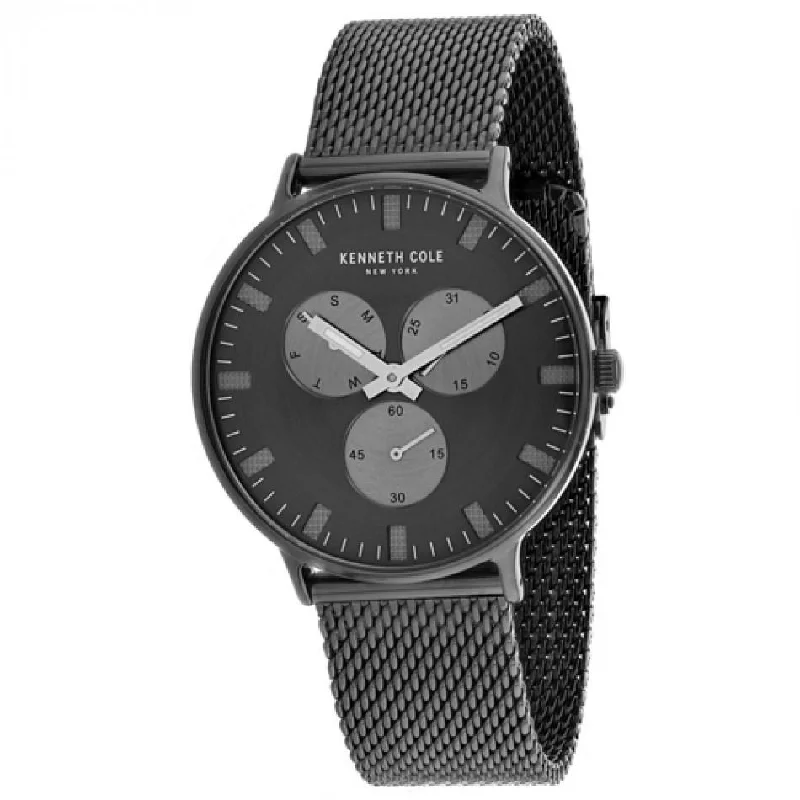 Two-tone strap watches-Kenneth Cole Men's KC14946015 Classic Grey Stainless Steel Watch